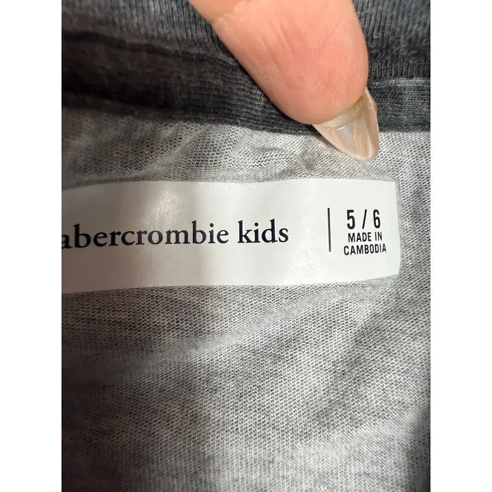 Abercrombie Kids Patrick Star NASCAR Graphic Tee Black Acid Wash Size 5/6